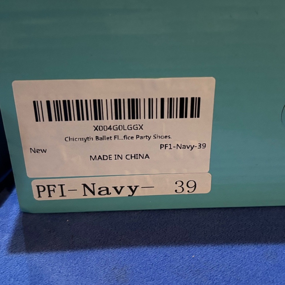 NWT Chicmyth Navy Ballet Flats – Gold Rose Emblem – Size 39 - Picture 6 of 7